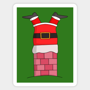 Santa Claus stuffed in the chimney Magnet